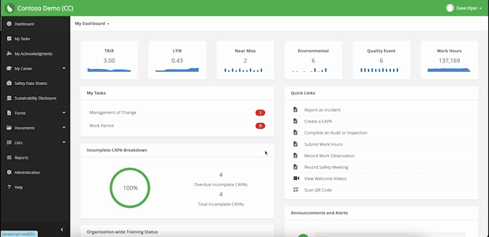 The EHS Insight platform.