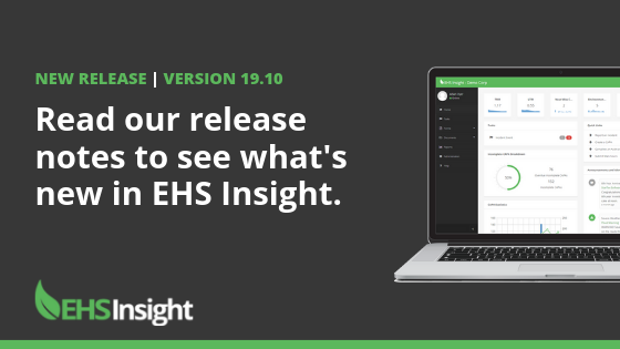 EHS Insight release 19.10