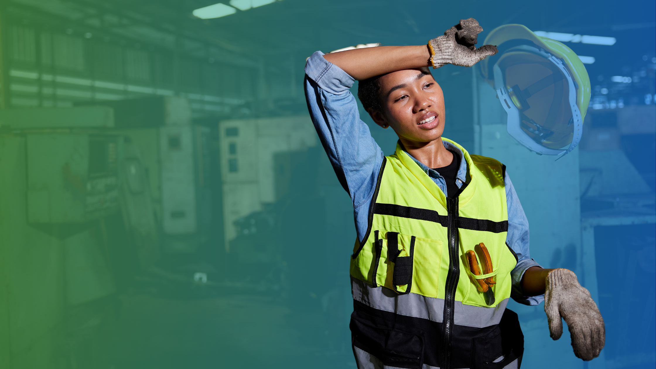 woman working in the heat